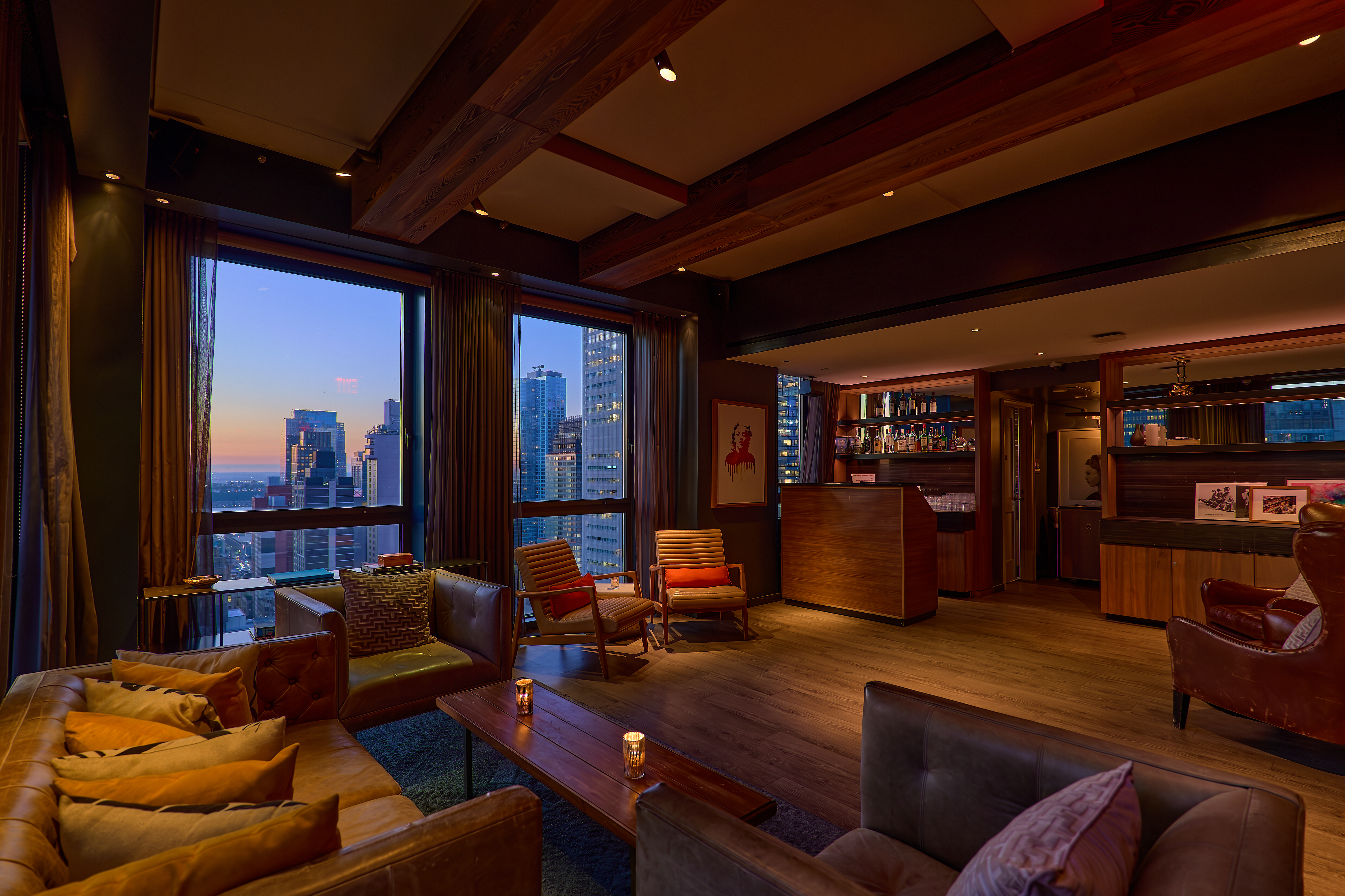 a room with a view of a city
