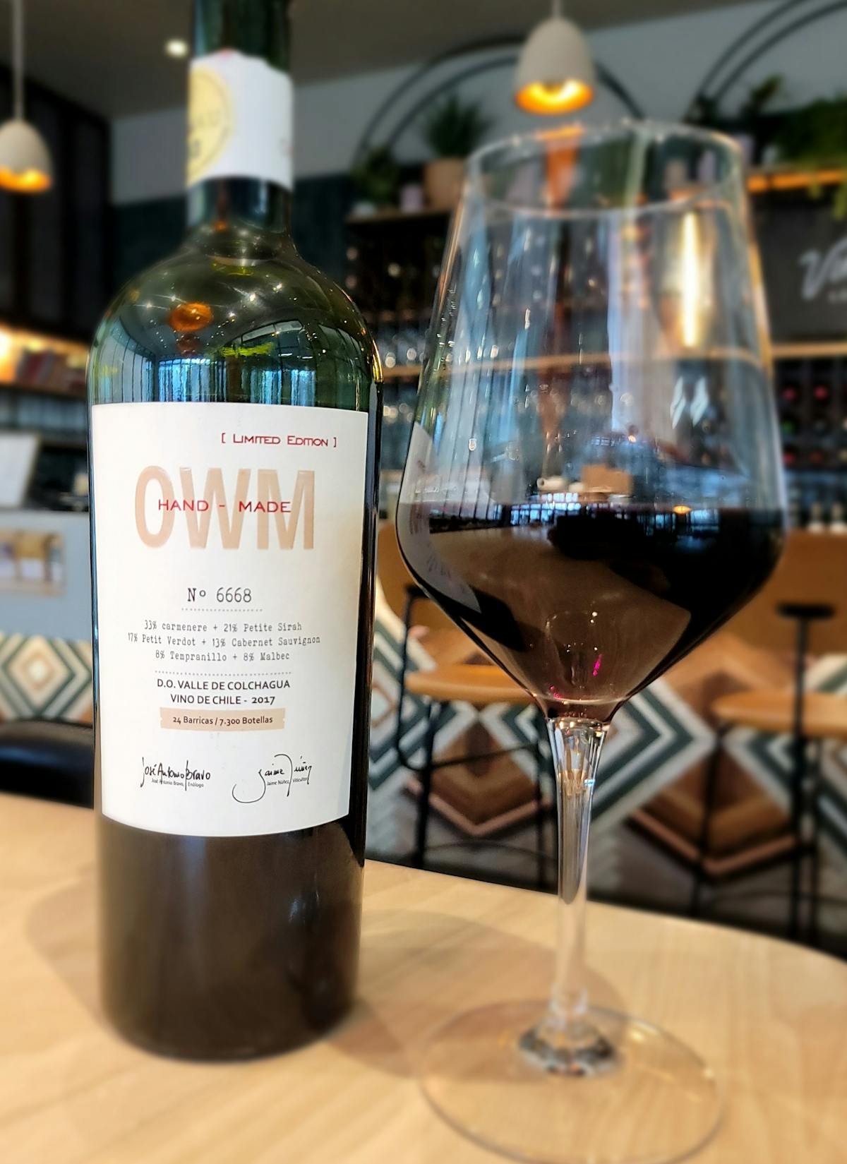 a close up of a bottle of wine