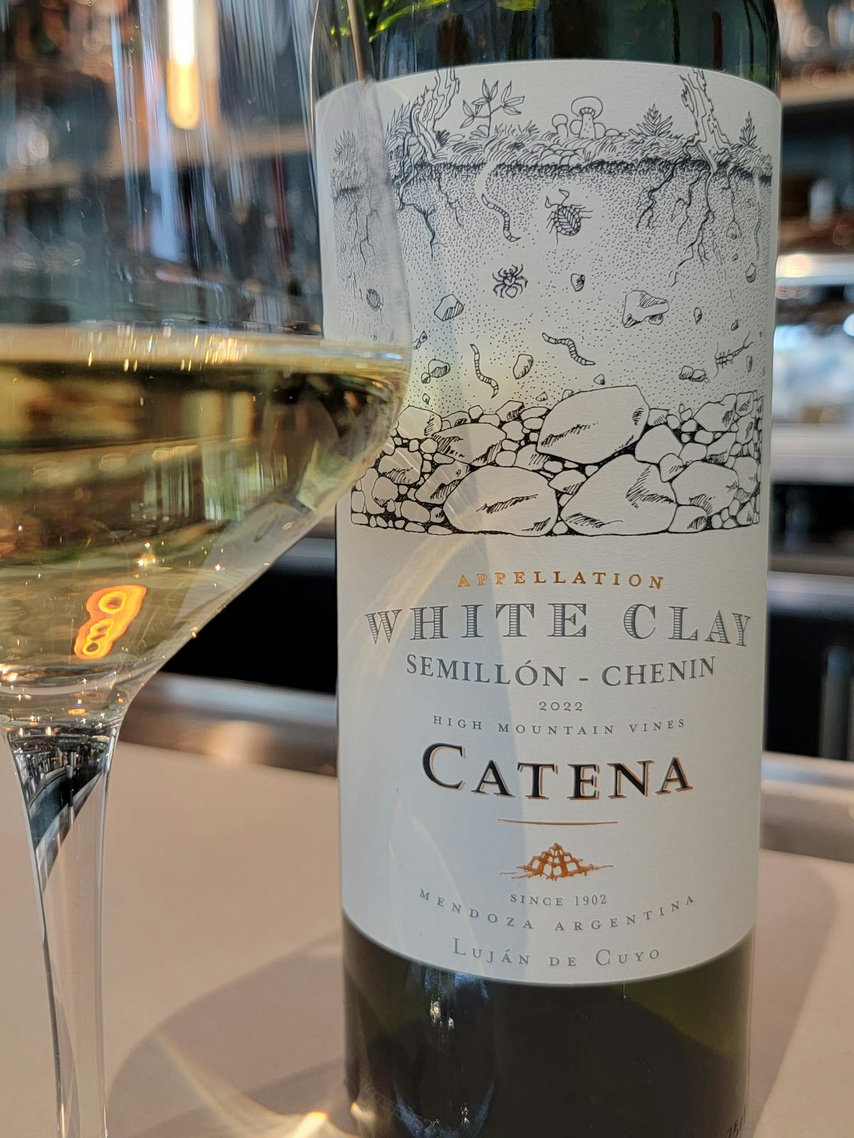 a bottle and a glass of wine
