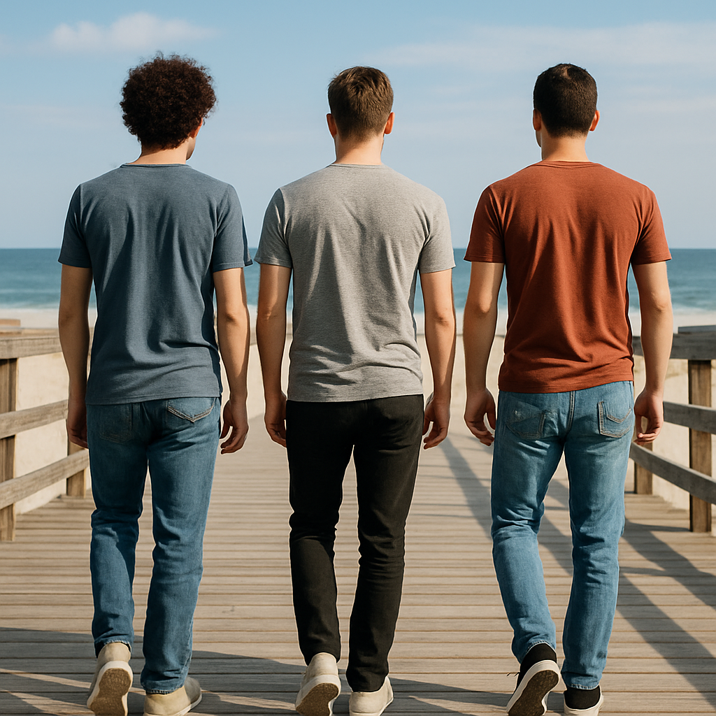 a group of people standing around each other
