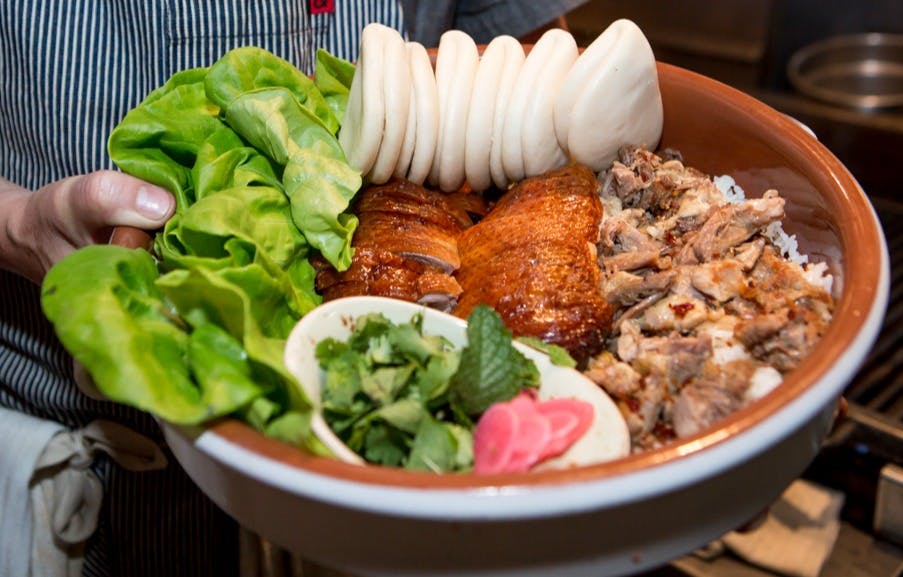 a plate of food on a table