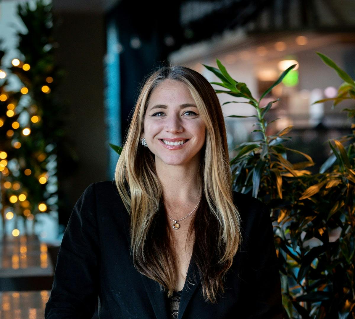 a woman smiling for the camera