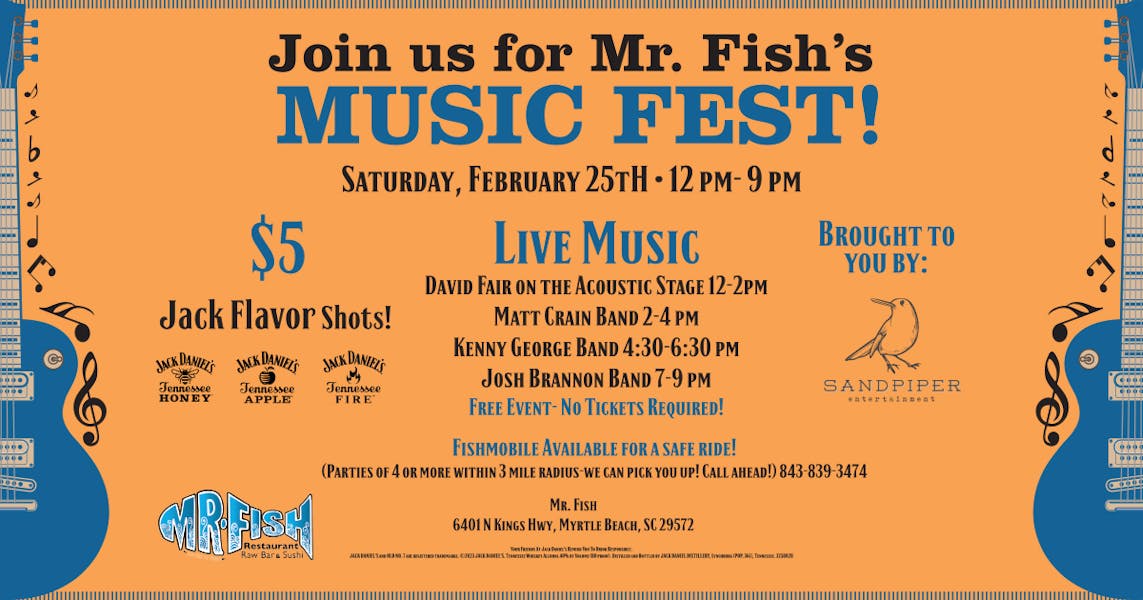 Mr. Fish First Annual MUSIC FEST Mr. Fish Seafood Market Seafood Market in Myrtle Beach, SC