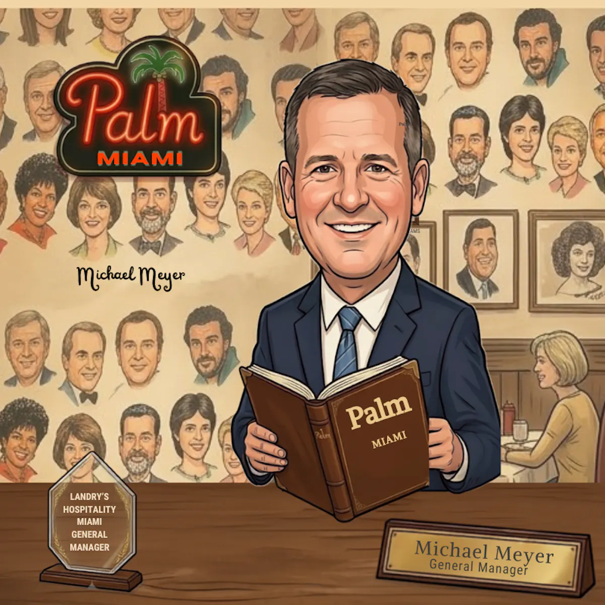 a man in a suit holding a book