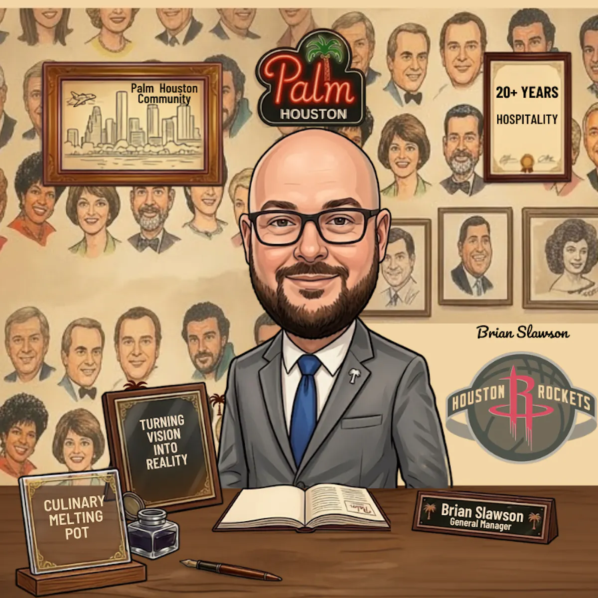a cartoon of a man sitting at a desk