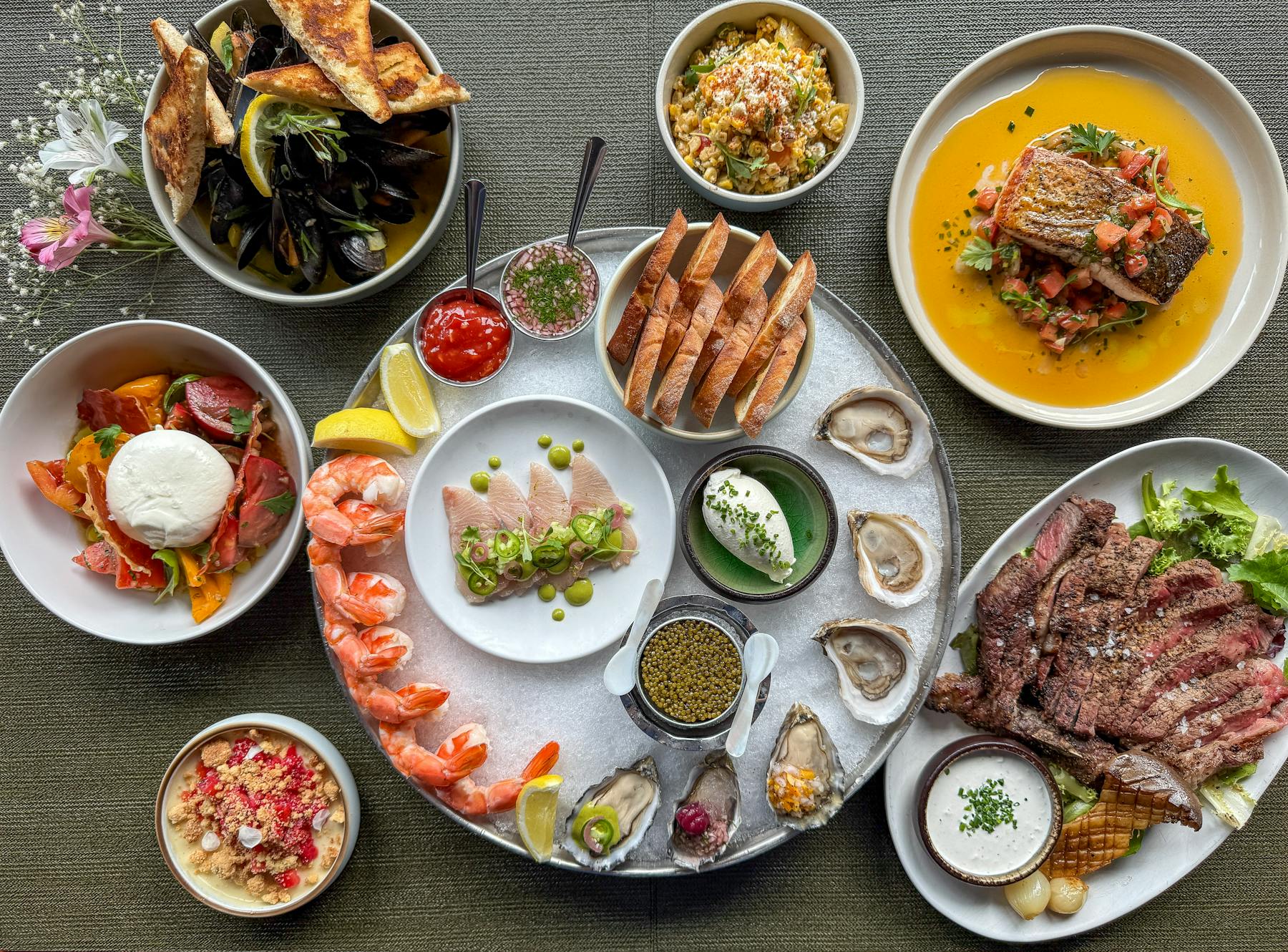 a bunch of different types of food on a plate