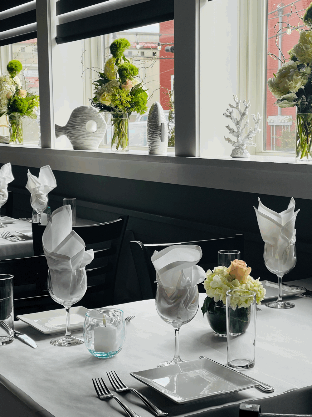 a vase of flowers on a table