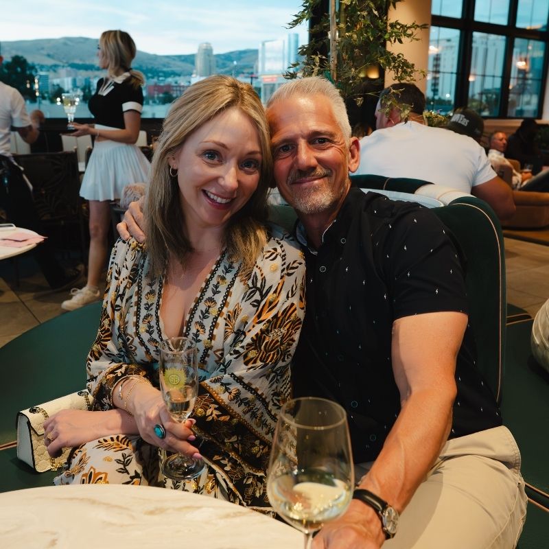 couple enjoying rooftop dinner
