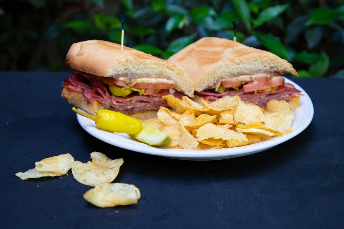 a close up of a sandwich on a plate