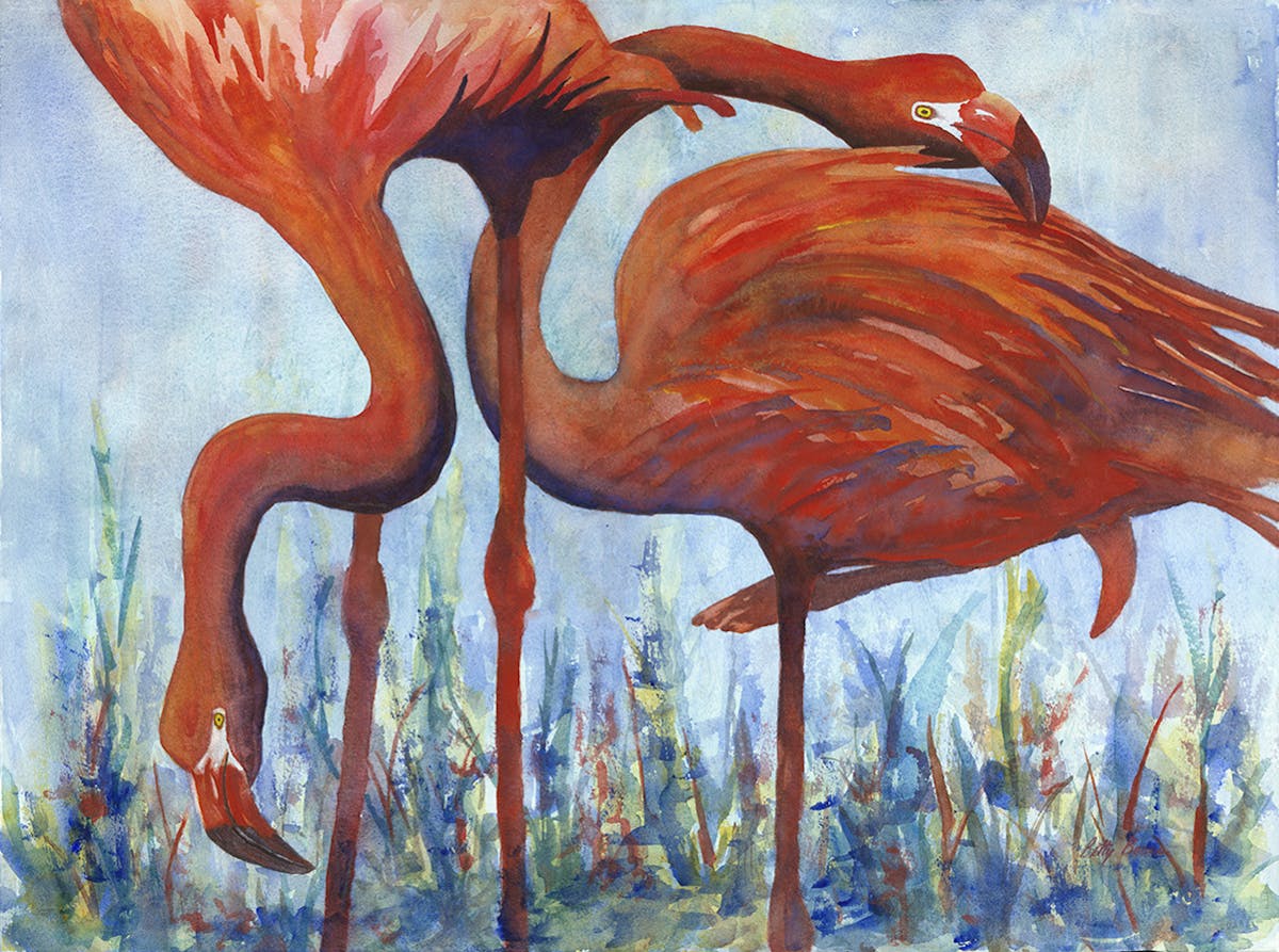 a painting of a bird