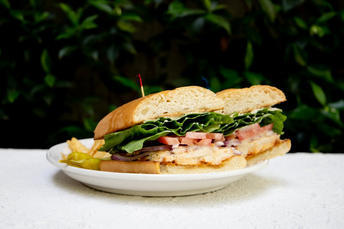 a sandwich sitting on top of a table