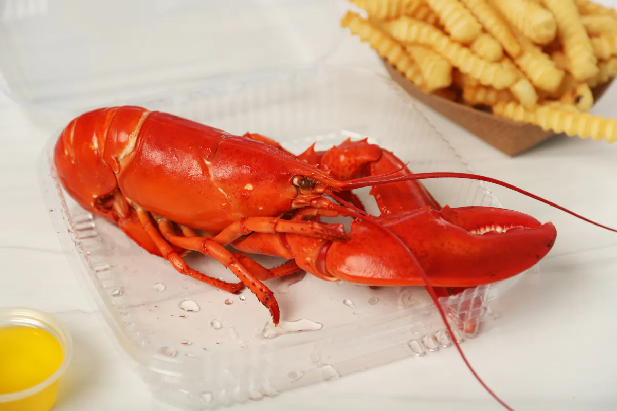 a lobster on a table