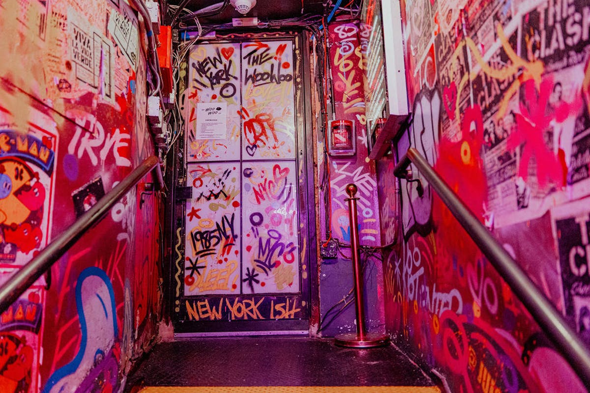 a graffiti covered wall