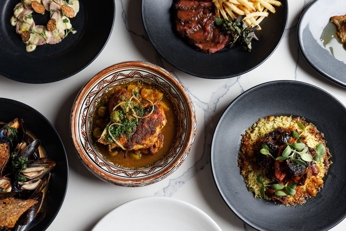 plates of food on a table