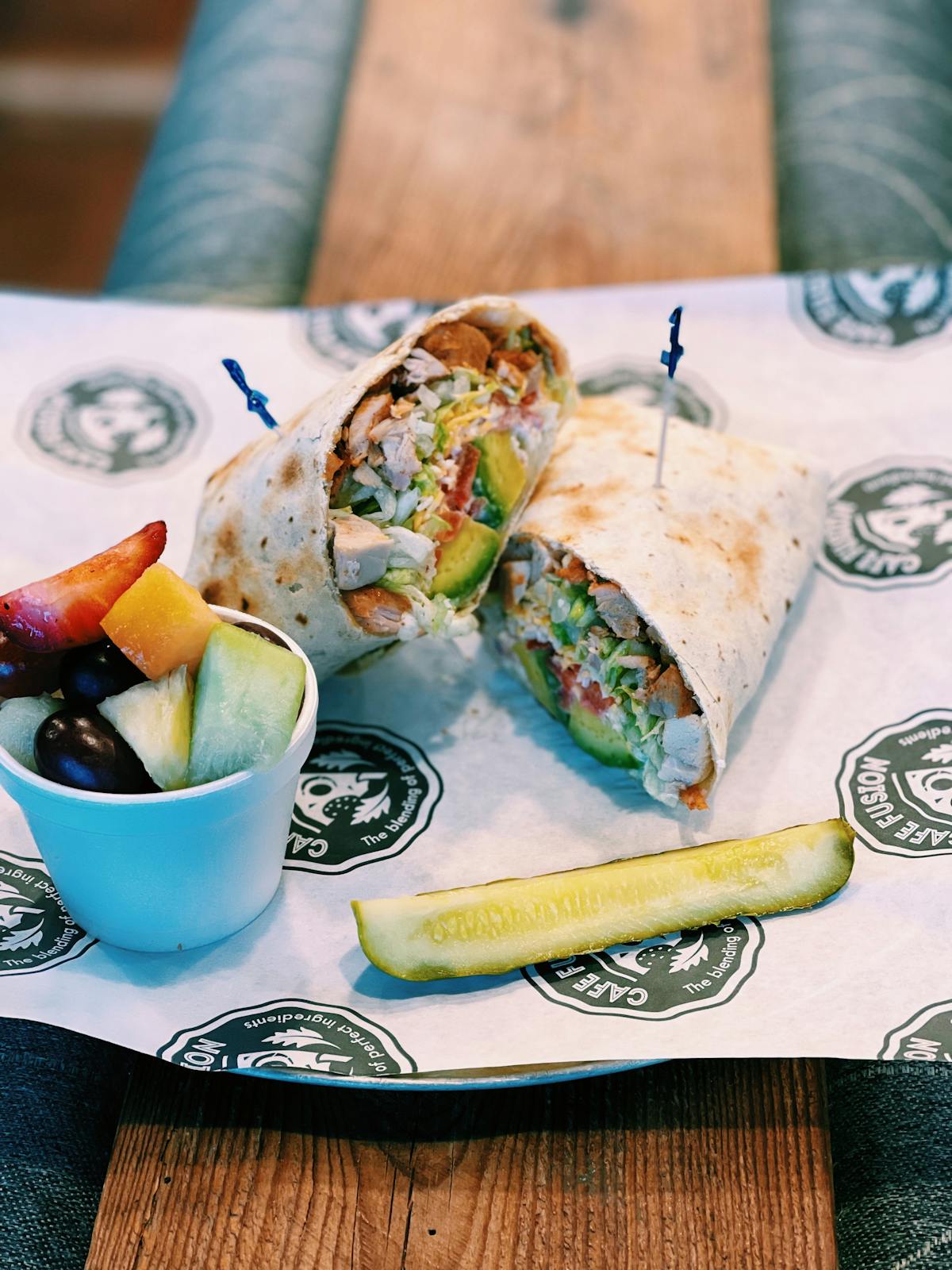a wrap on a table