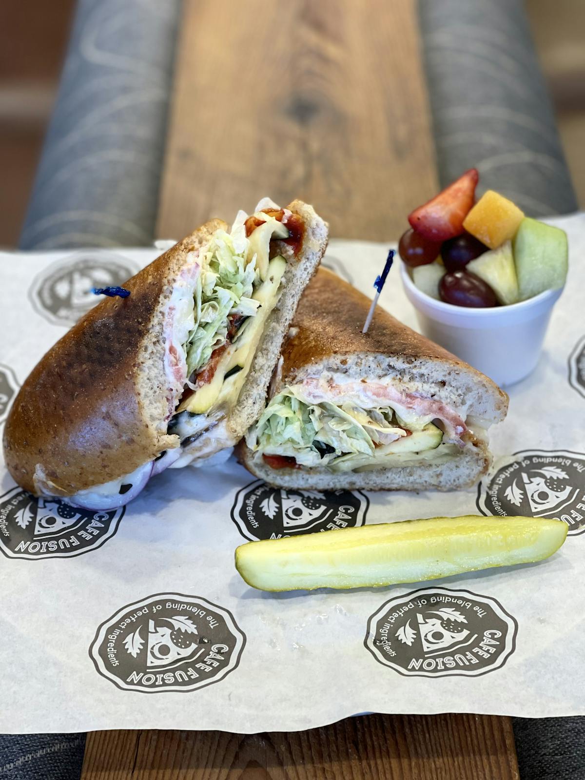 a sandwich sitting on top of a table