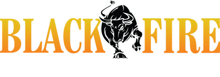 black fire logo with a bull