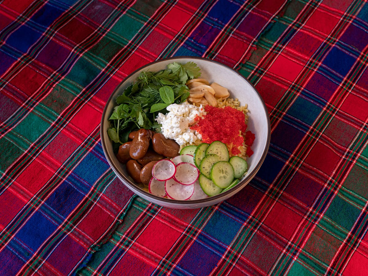 a bowl of food on a plate