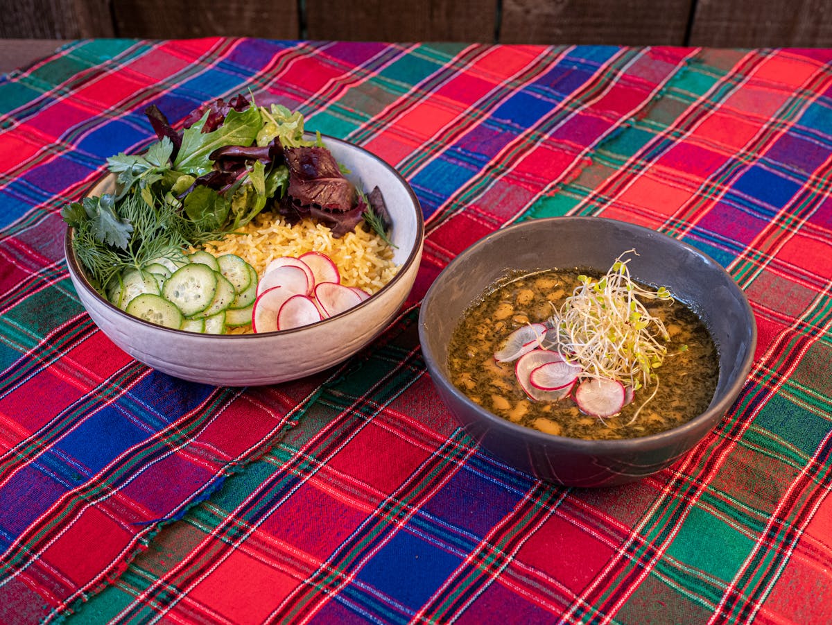 a bowl of food on a plate