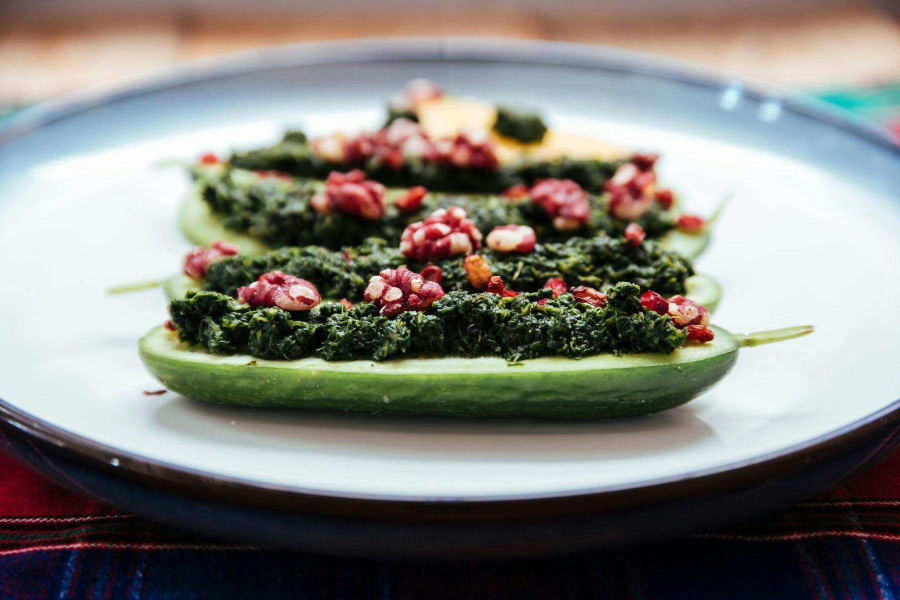 a plate of food on a table
