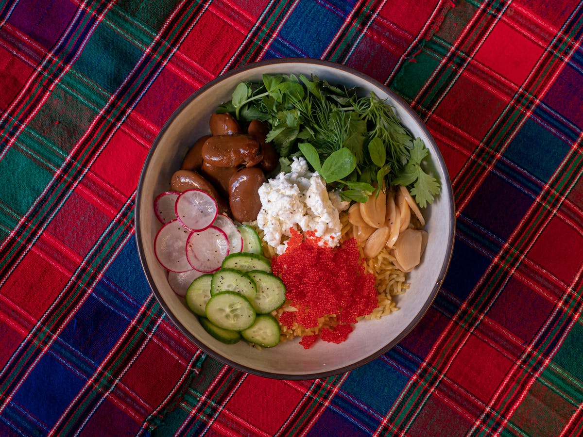 a bowl of food on a plate