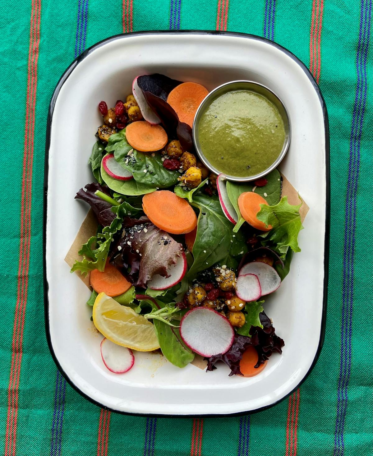 a plate of food on a table