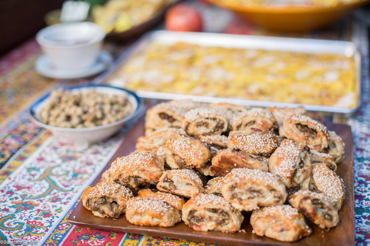 a bunch of food on a table