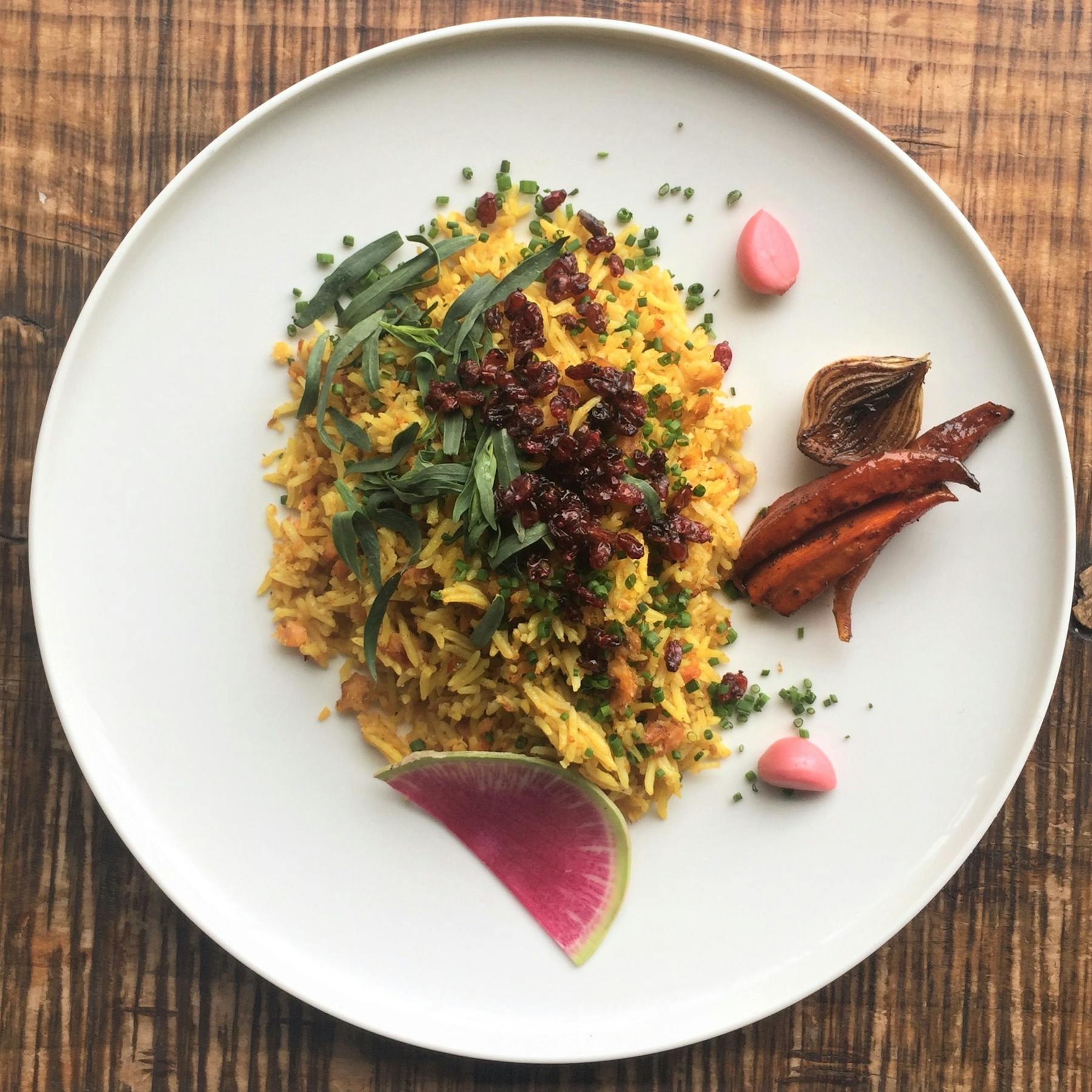 a plate of food on a table