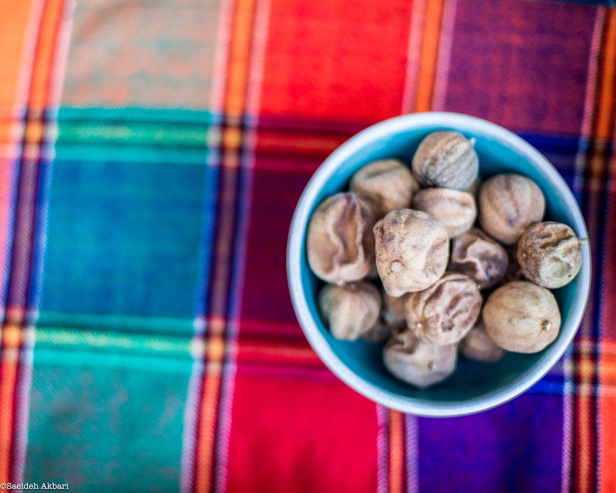 a bowl of food on a blue plate