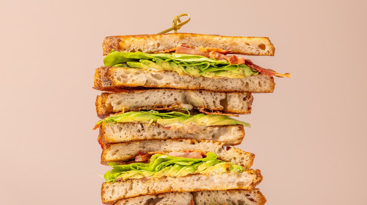 a sandwich cut in half