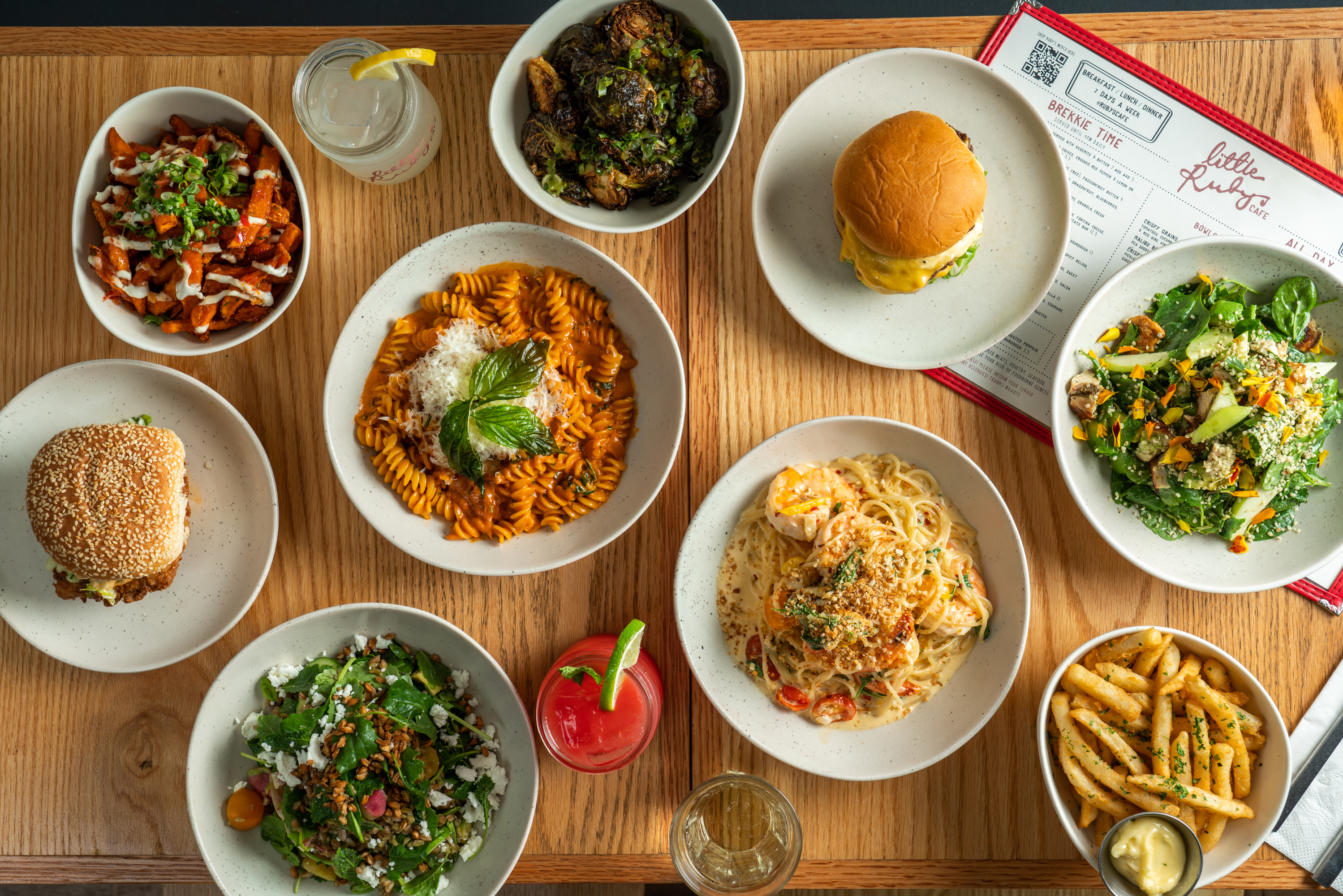 a bowl filled with different types of food on a table