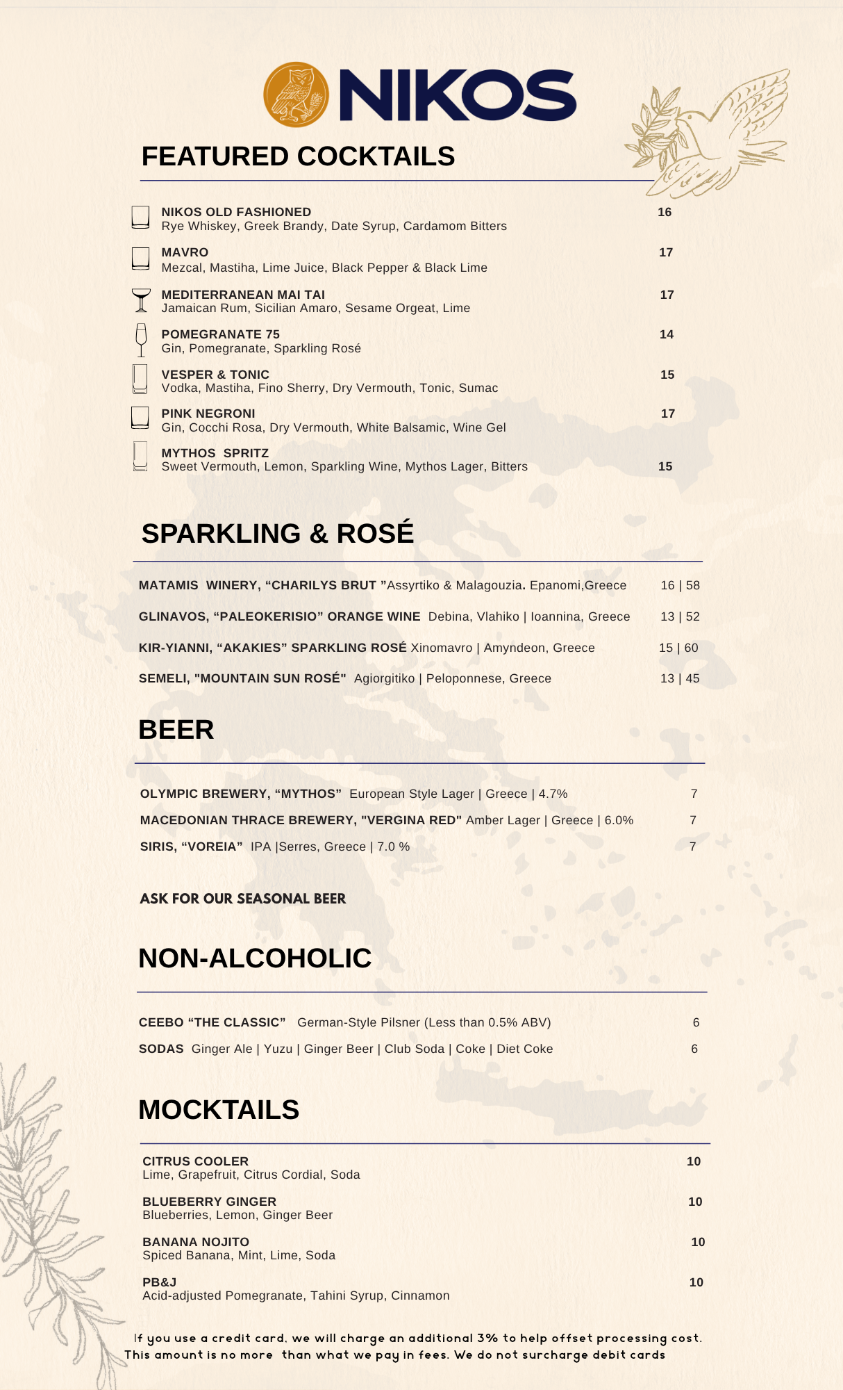 Drink Menu