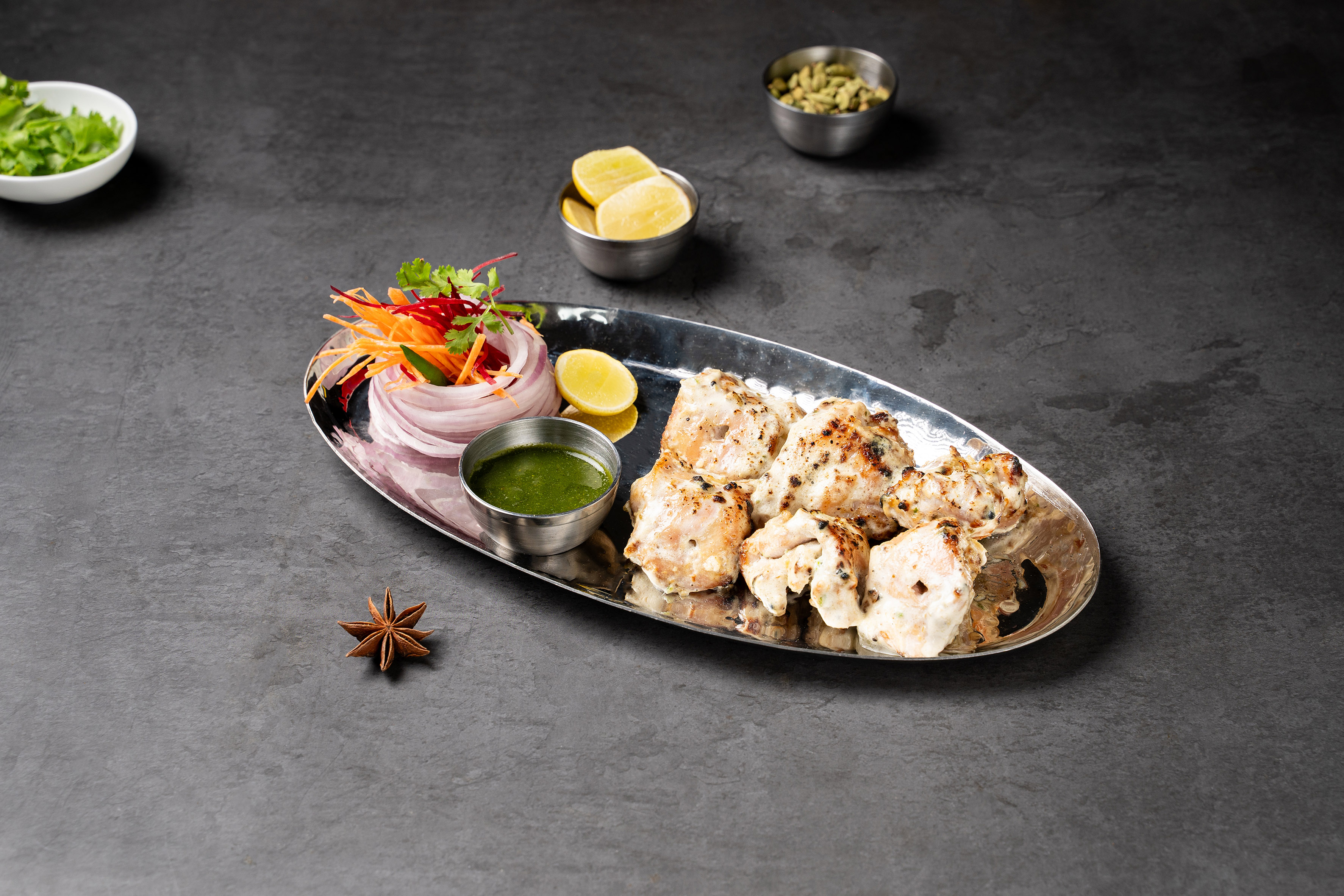 a close up of food on a plate