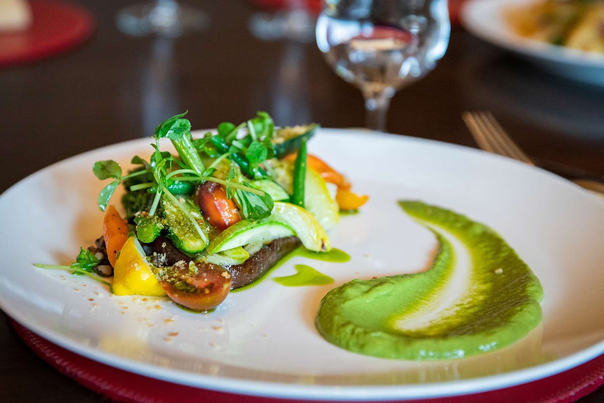 a plate of food on a table