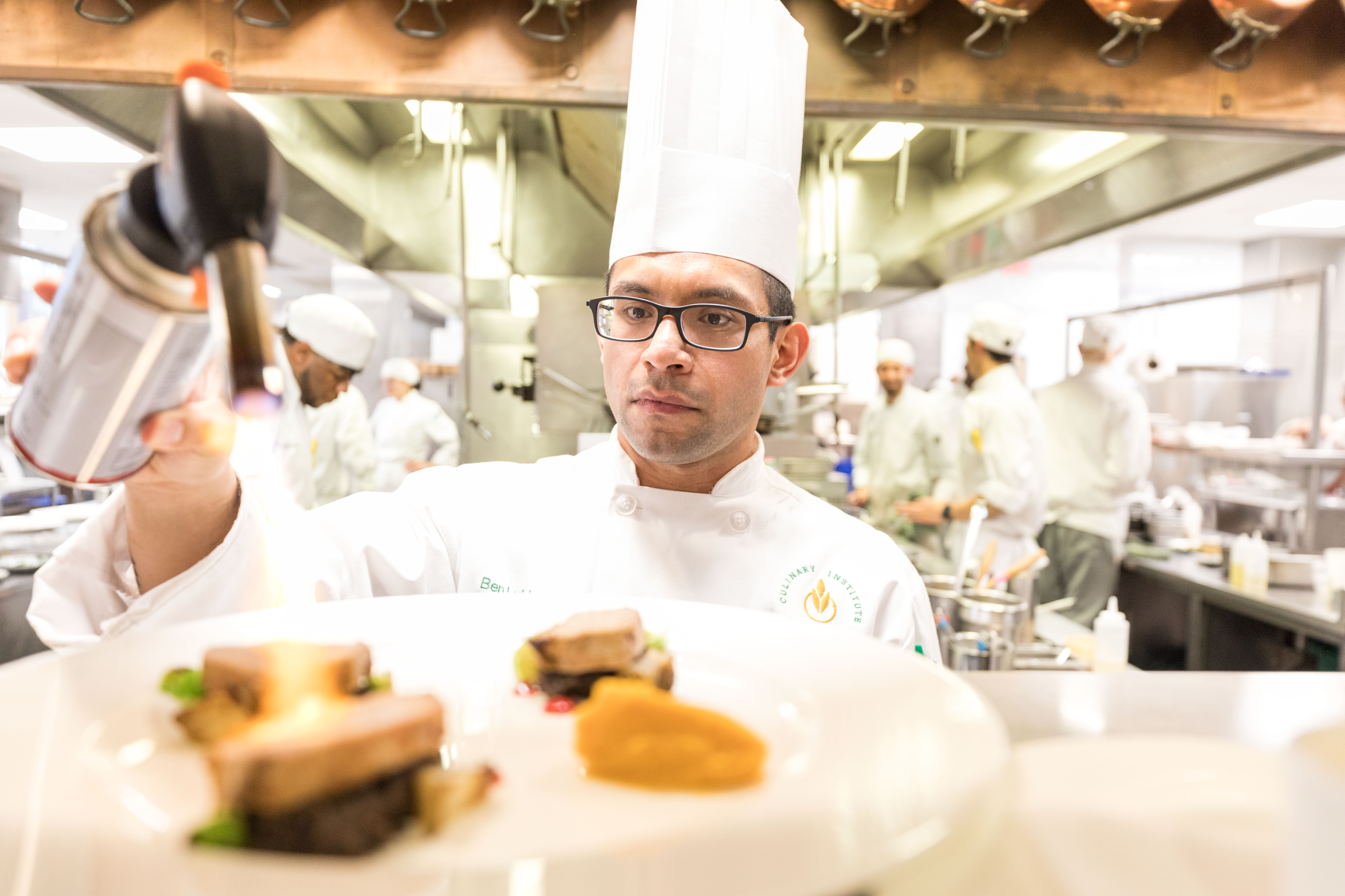 a chef in a kitchen