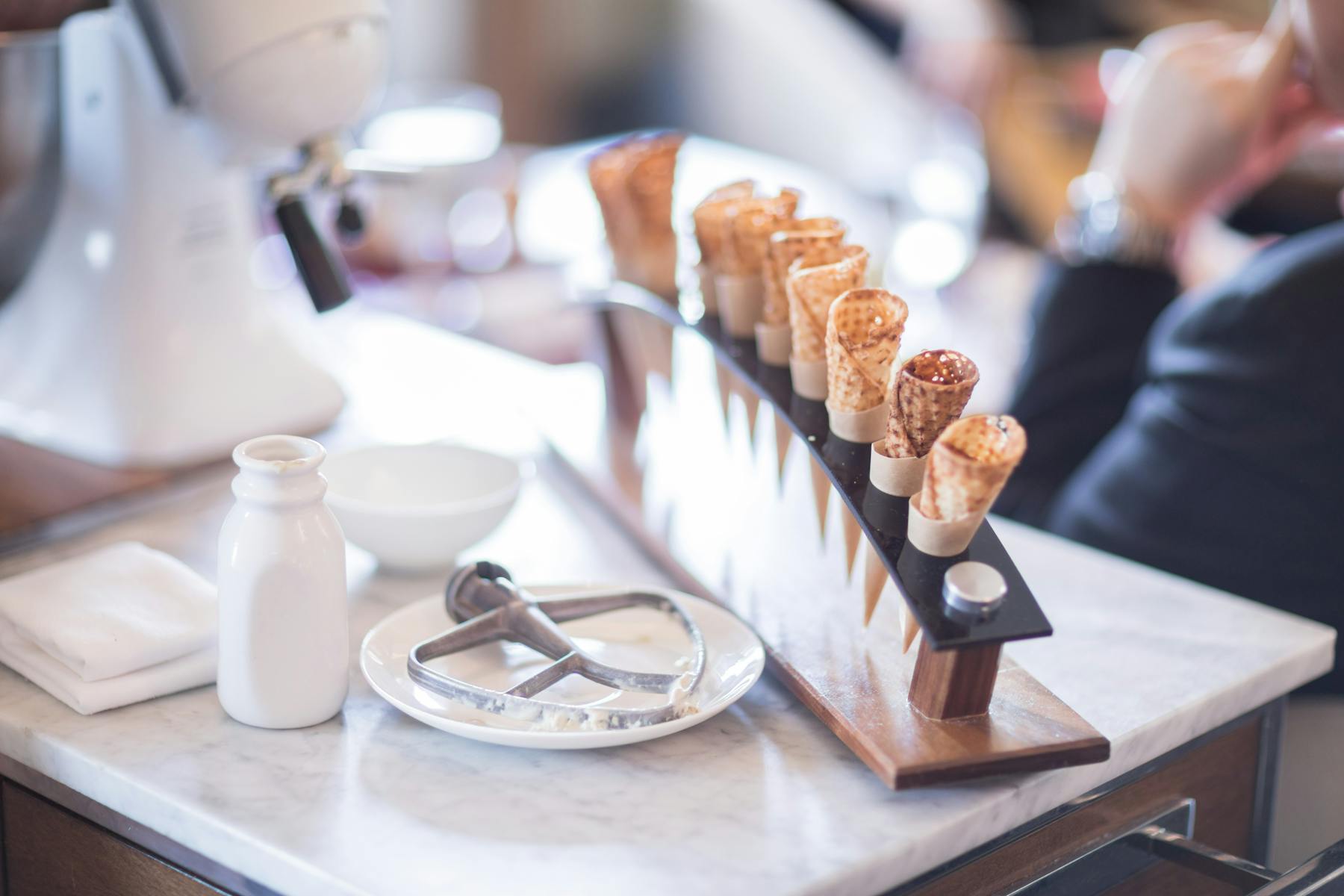 Table side ice cream served at The Bocuse French Restaurant in the Hudson Valley.
