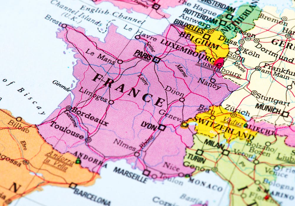a map a french regions