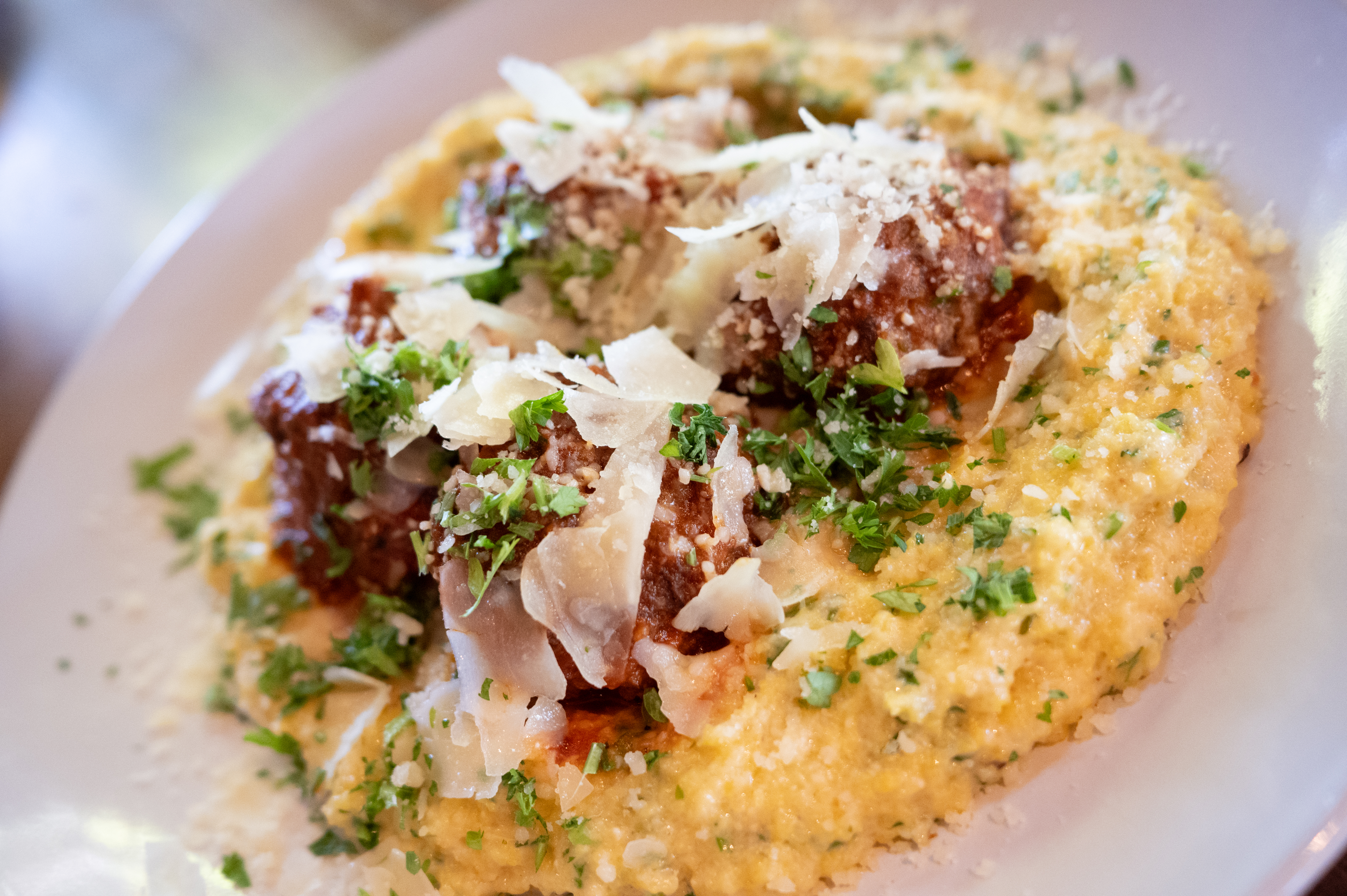 Meatballs with polenta