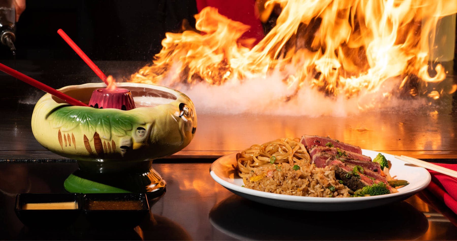 a plate of food on a table