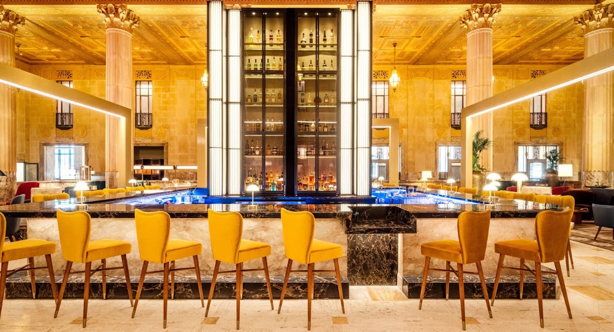 a kitchen with a dining table