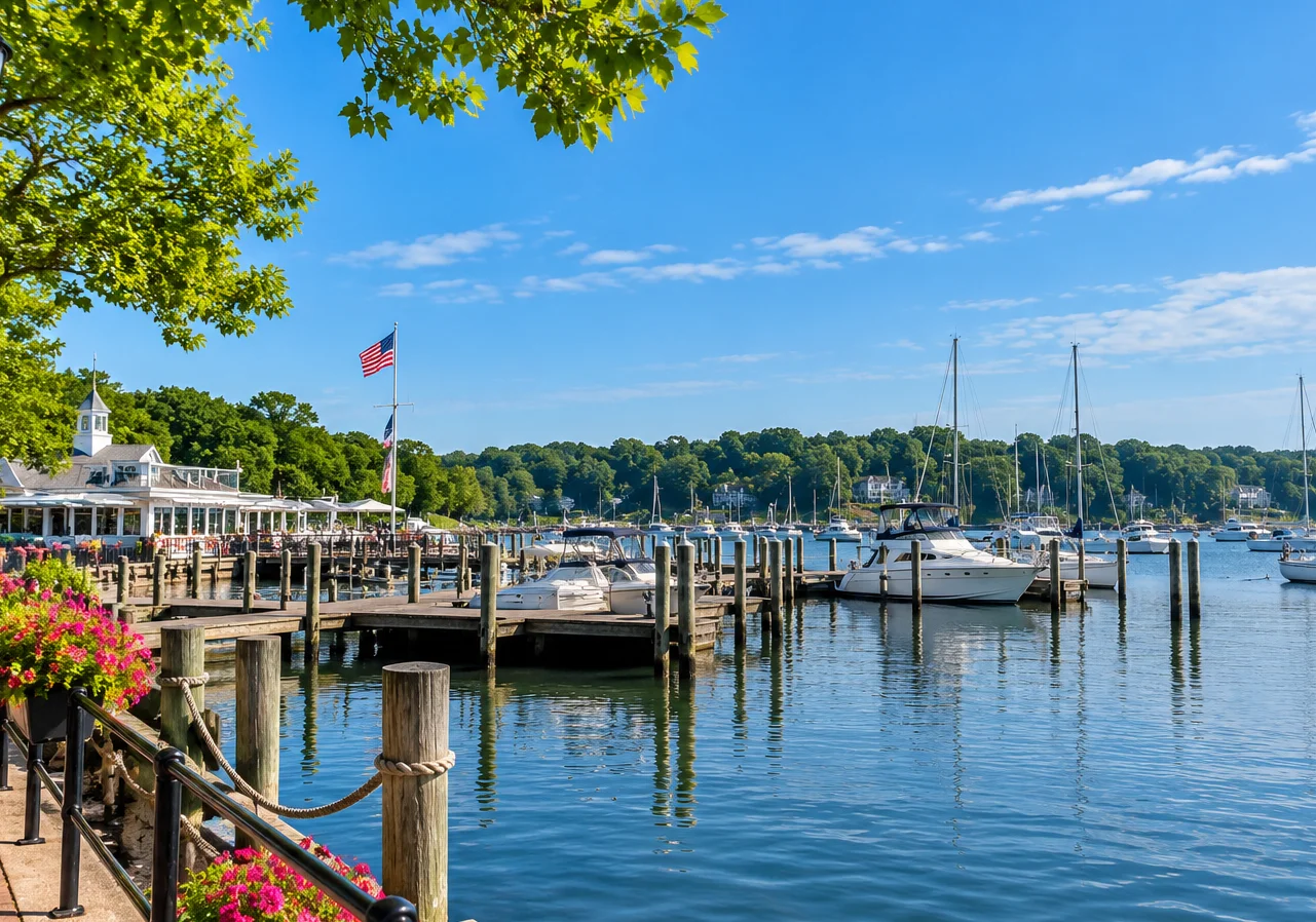 Exploring the Oyster Bay waterfront with harbor views in Oyster Bay NY