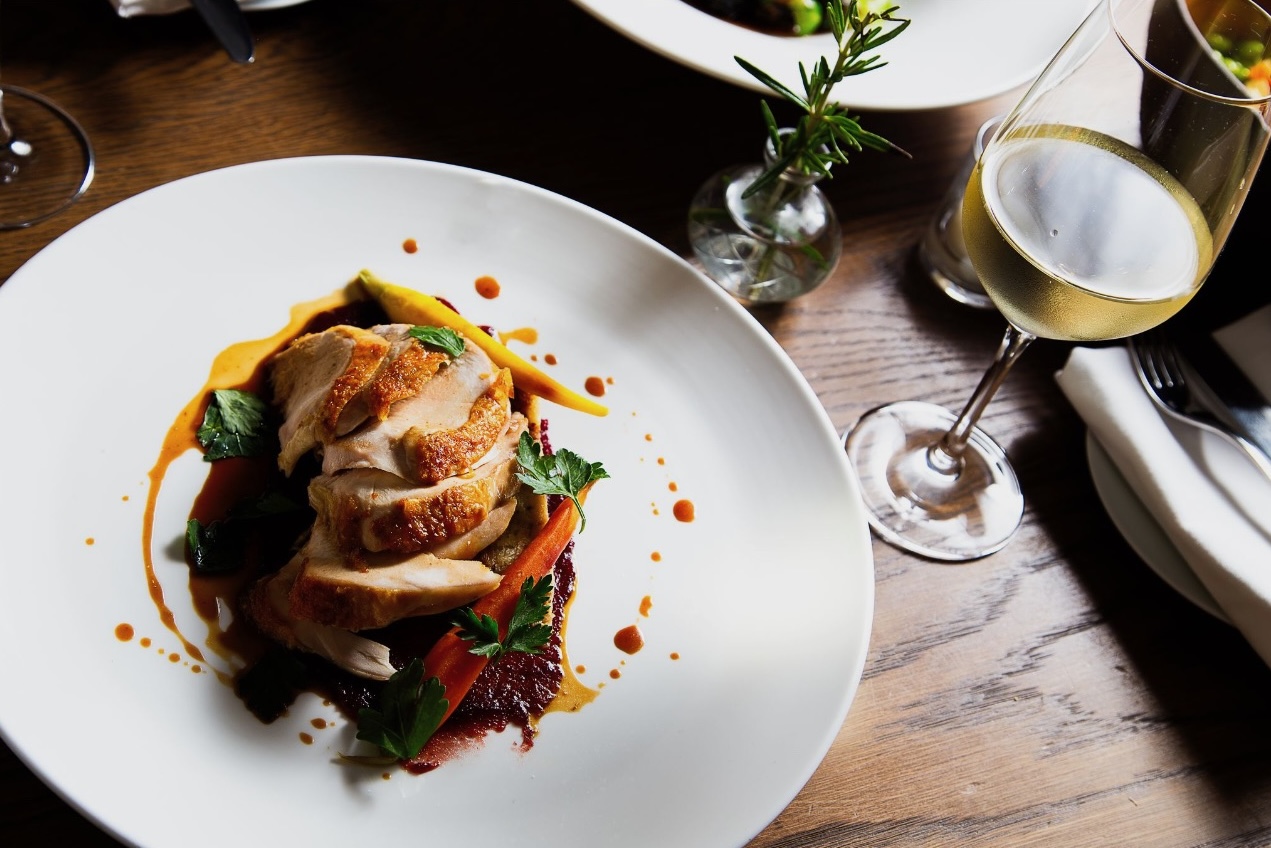 a plate of food on a table