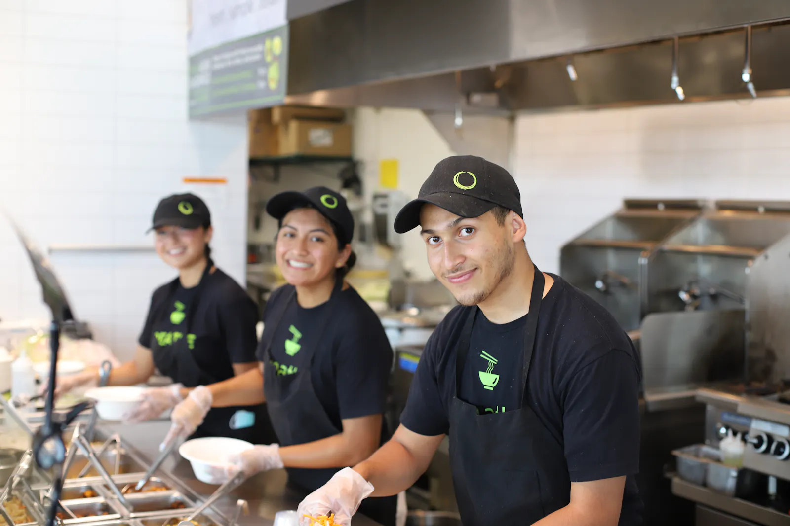 Zao team working the line