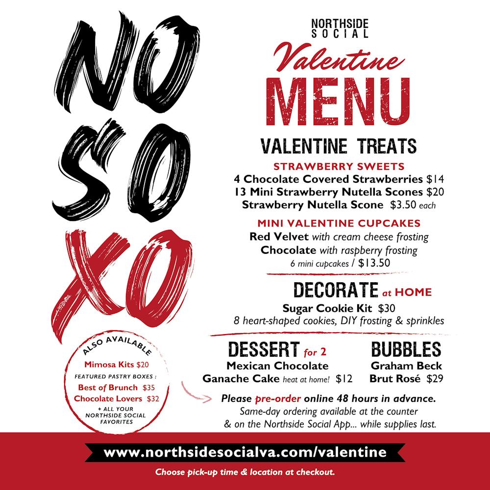 Northside Social Valentine Menu 2021