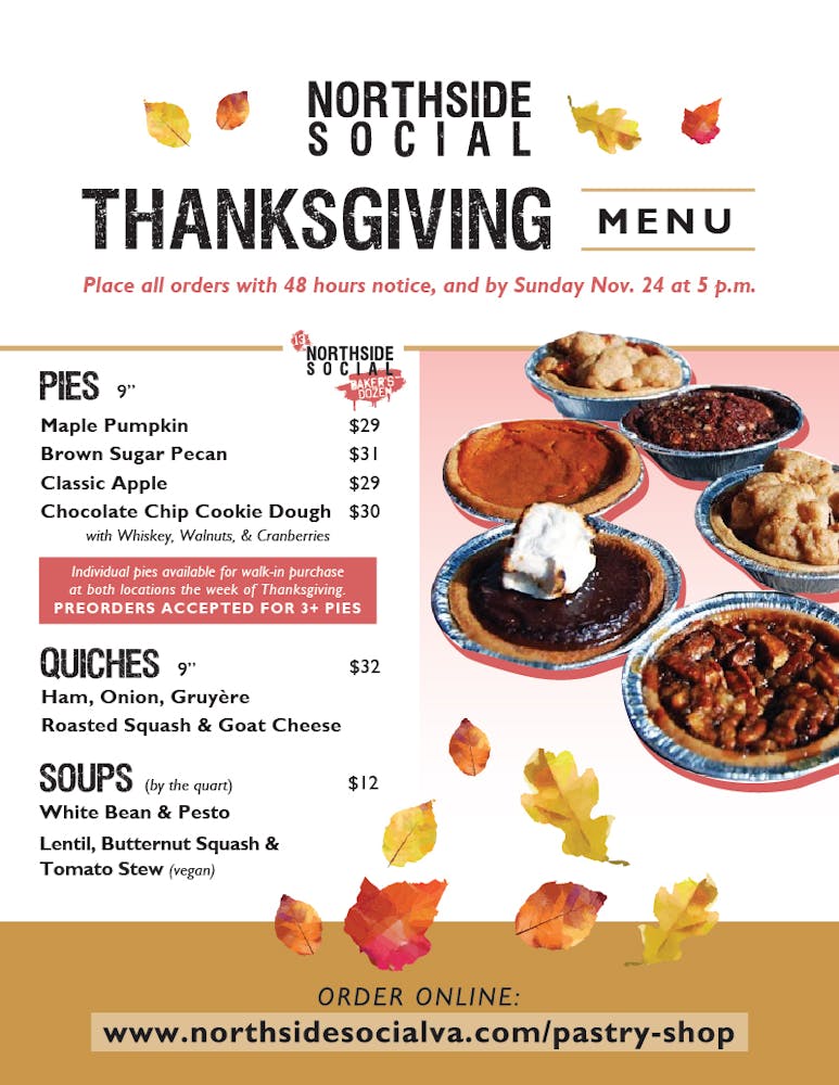 Northside Social Thanksgiving Menu 2019