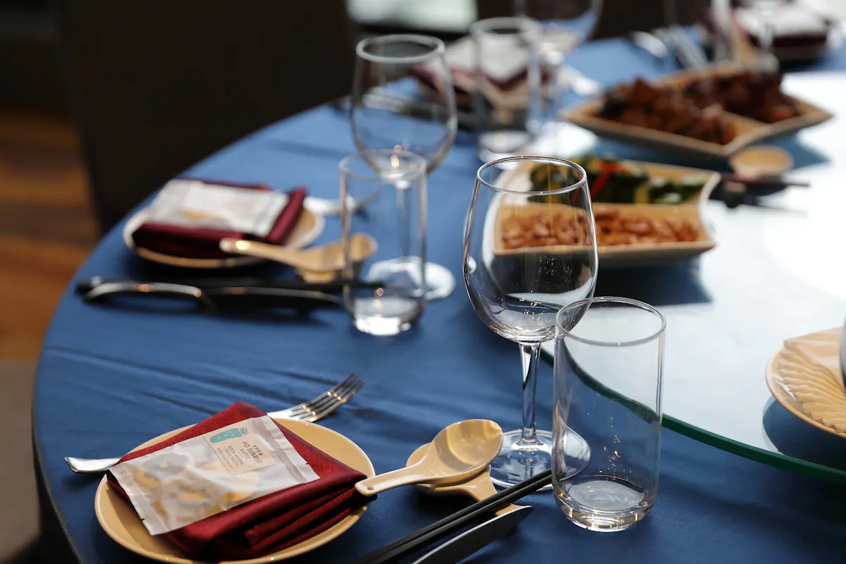 a table topped with plates of food on a plate