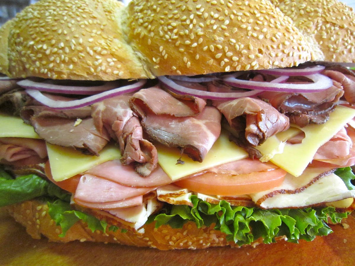 a sandwich cut in half