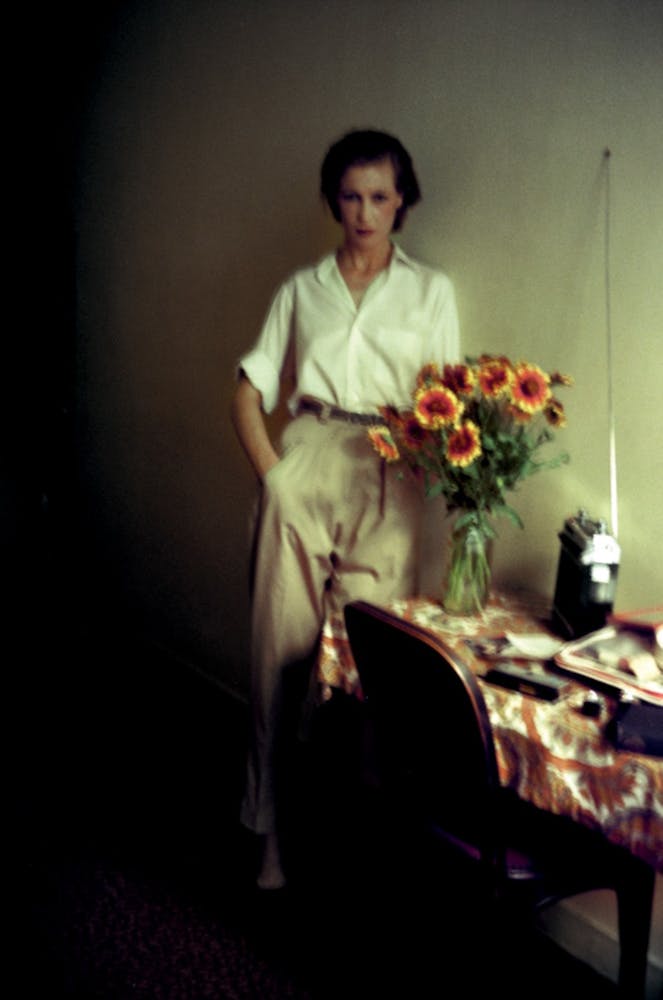 Peter Schlesinger | Model Eija Vehka-aho at the Hotel Crystal, Paris, 1975