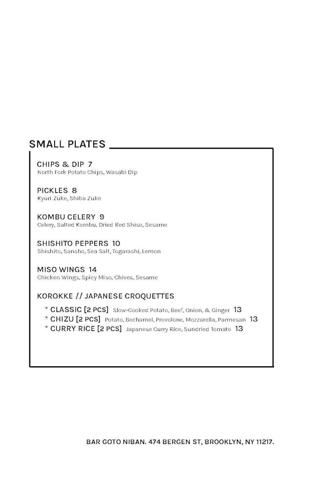 Bar Goto Niban Park Slope, Brooklyn NYC