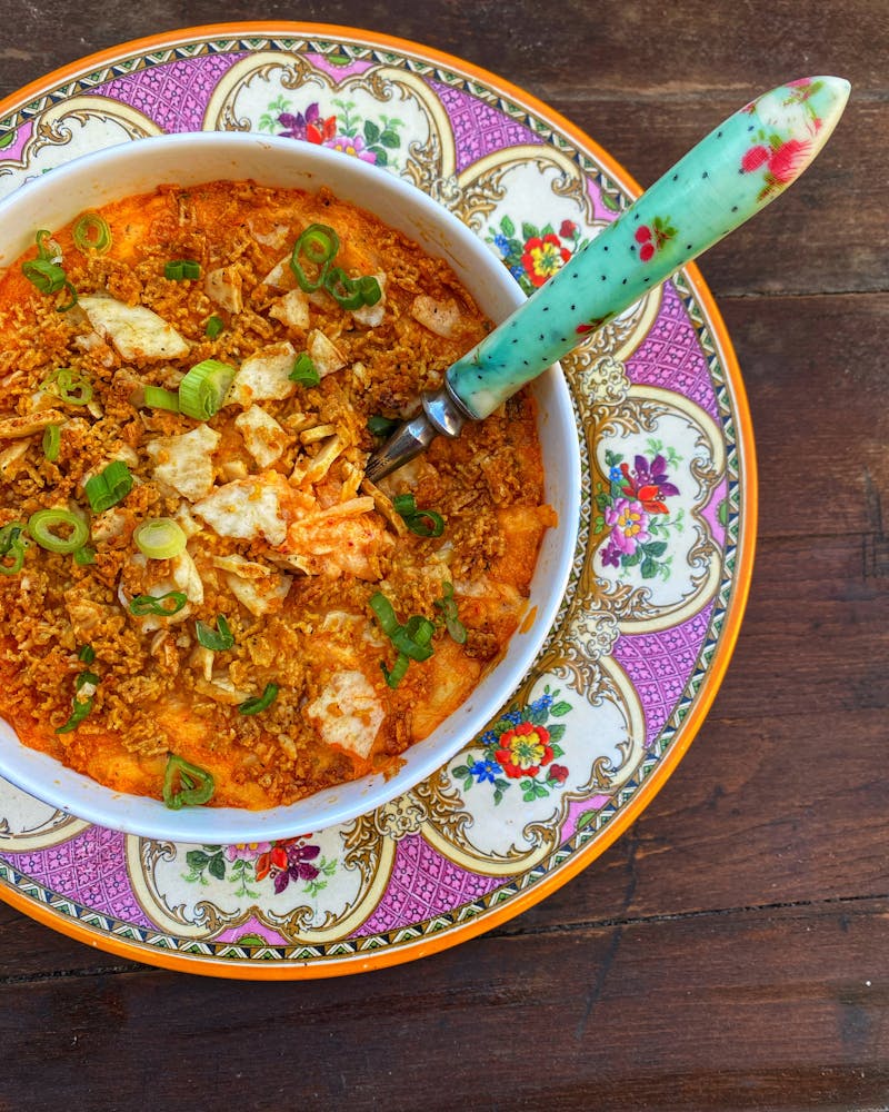 a bowl of food on a plate